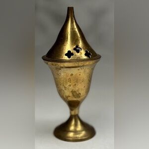 Vintage  Brass Incense Cone Burner with Lid